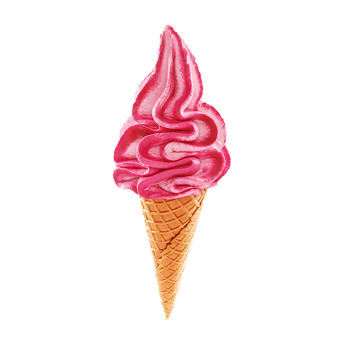 Mjukglass med jordgubbssmak och jordgubbssås