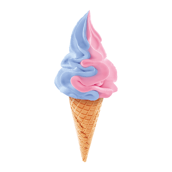 Mjukglass med tuttifrutti- och hallonsmak