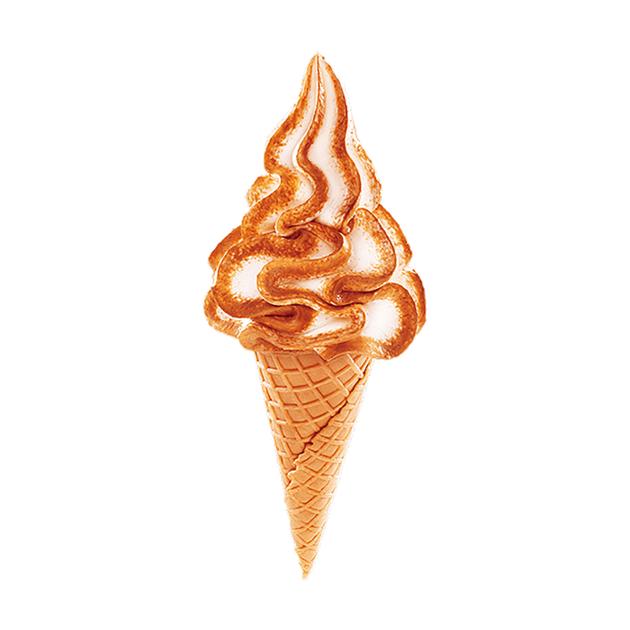   Glass med vanilj- och kolasmak och kolasås