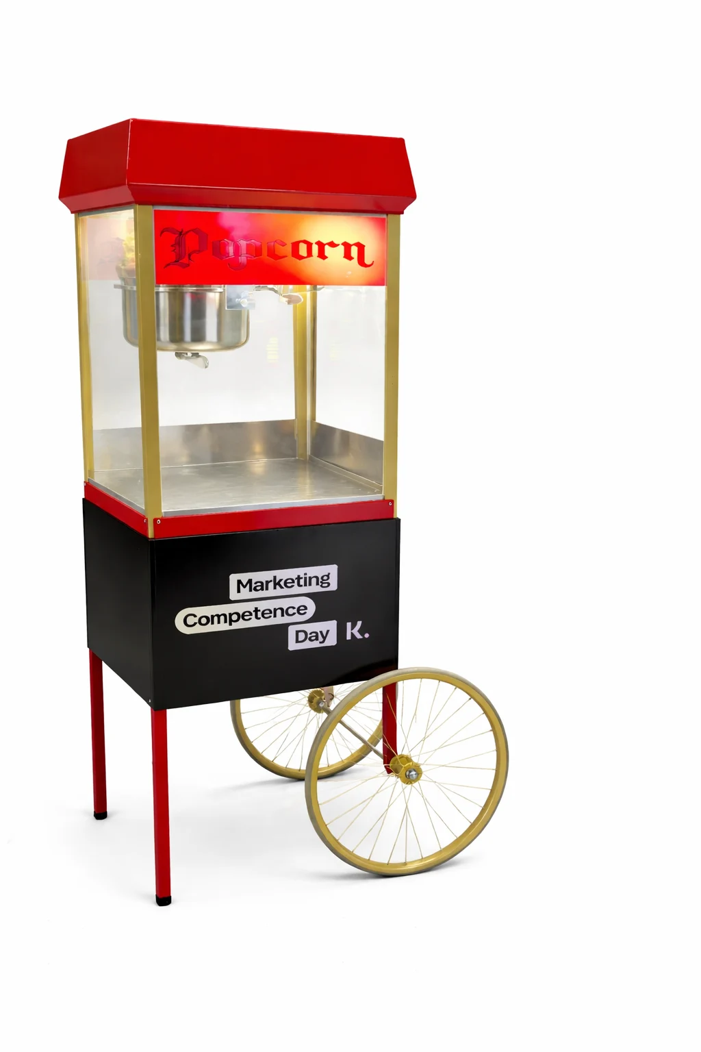 Popcornvagn folierad med eget tryck profilerad enkel modell